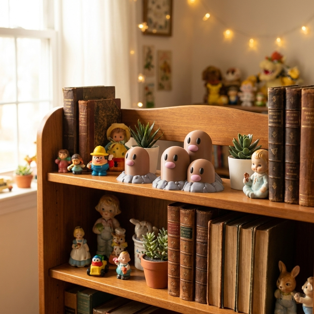 Diglett & Dugtrio on collector shelf