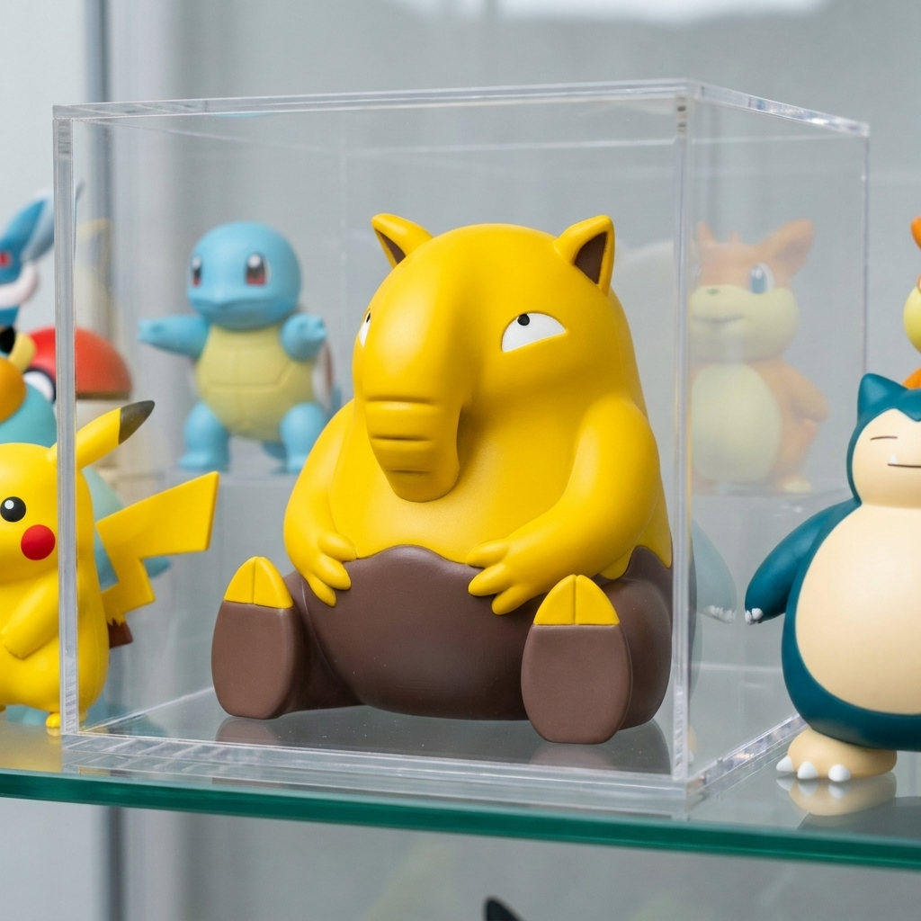 Drowzee 3D printed chibi figure - display case