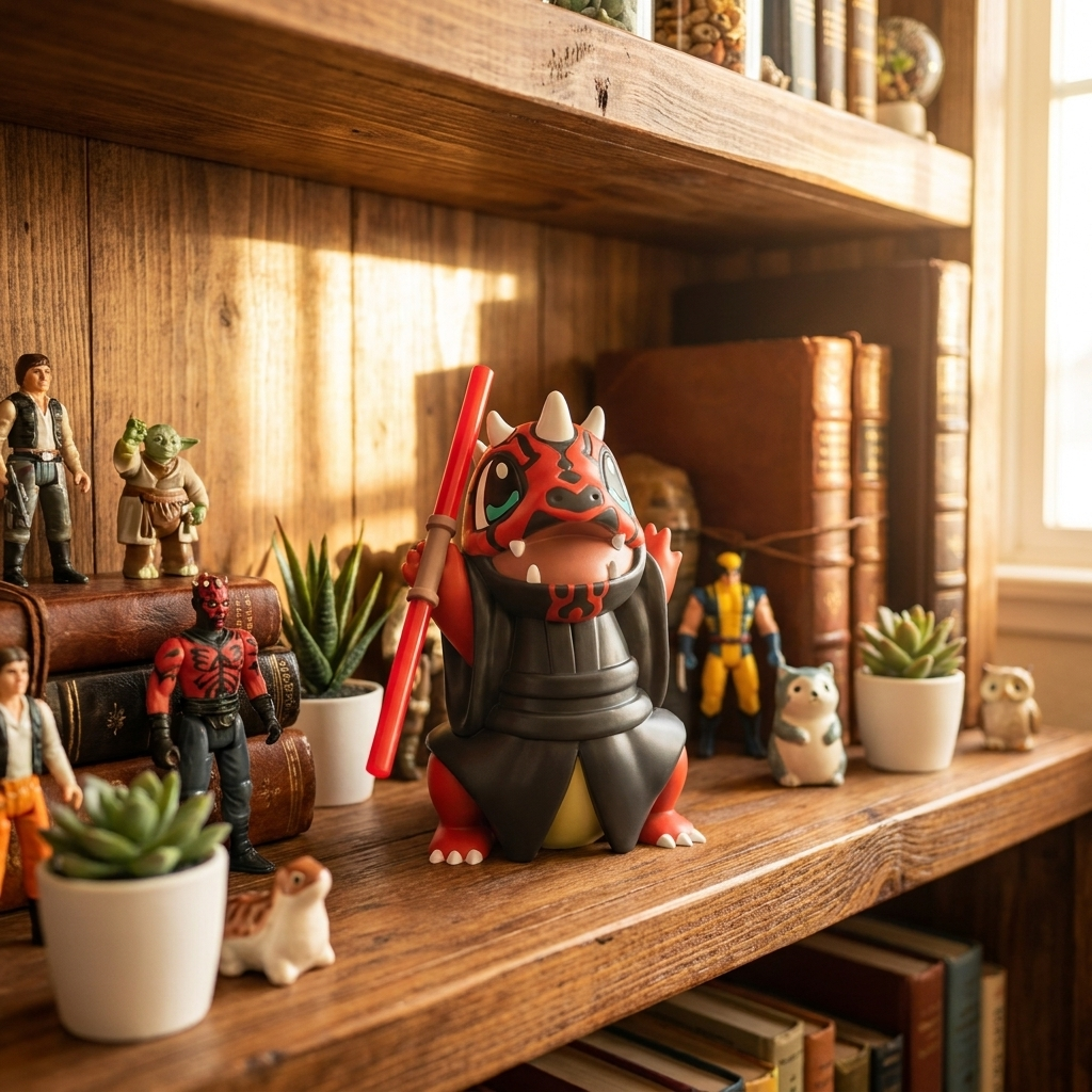 Star Wars Charmander on collector shelf lifestyle