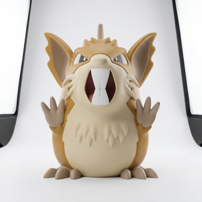Raticate 3D printed chibi Pokemon figure - studio hero shot