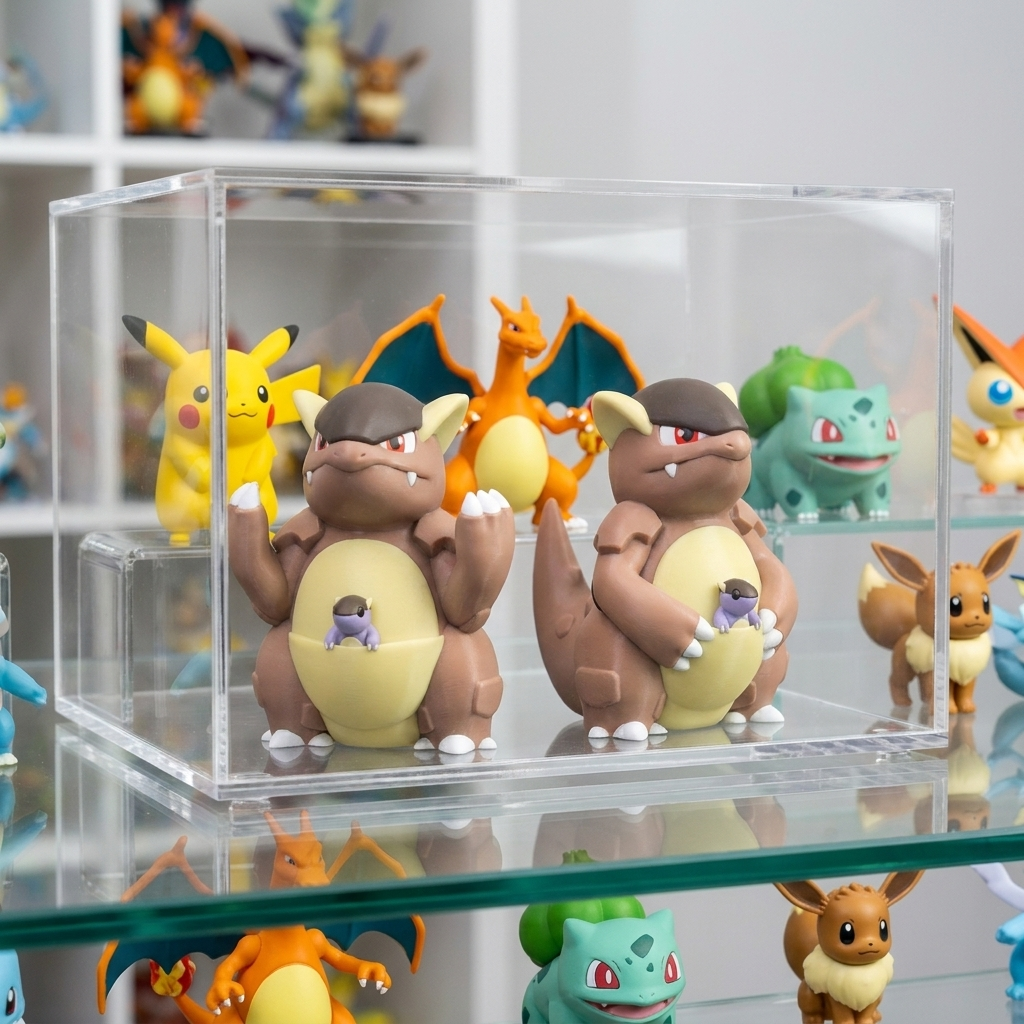 Kangaskhan 3D printed figure in display case