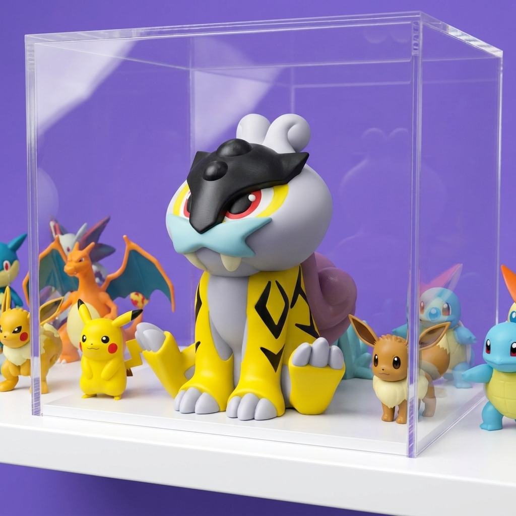 Chibi Raikou 3D printed figure - display case