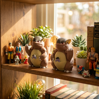 Kangaskhan 3D printed figure on collector shelf