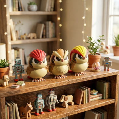 Pidgey Evolution Set on collector shelf