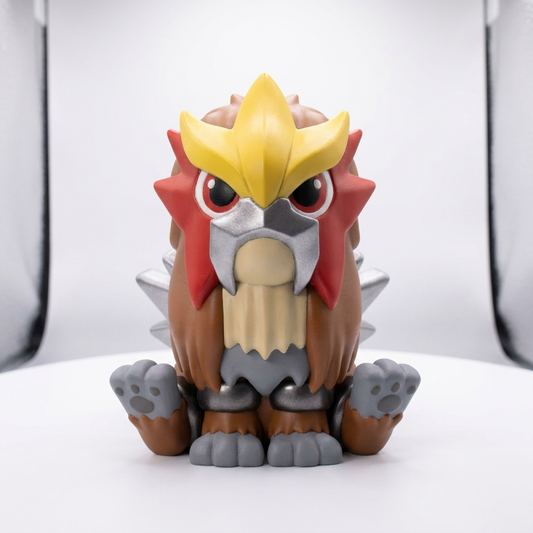 Chibi Entei 3D printed figure - studio hero shot