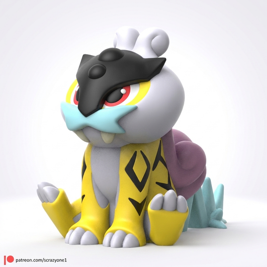 Chibi Raikou 3D printed figure - studio hero shot