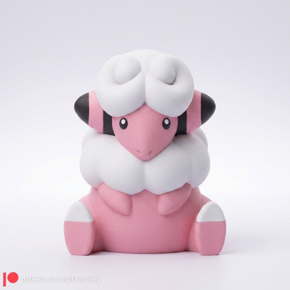 Flaaffy 3D printed chibi figure - studio hero shot