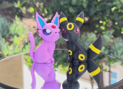 Espeon & Umbreon Cake Topper, 3D Printed Pokemon Wedding Valentine Decor